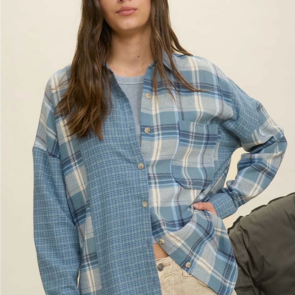 EE:Some Blue Plaid Button Down Shirt